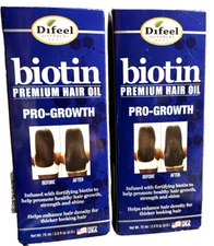 Biotin Premium Hair Growth Stimulator Hair Oil  Difeel   2.5 oz.   ( 2 Pack )
