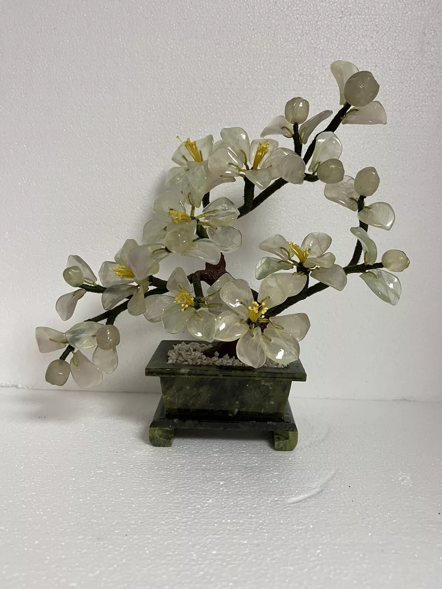 Oriental Asian Chinese Carved Jade Flower Tree Hand Made | eBay