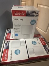 Sunbeam White Table Lamp w/ White Fabric Shad...