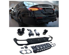? HECKDIFFUSOR + AUSPUFFBLENDEN F&Uuml;R MERCEDES E-KLASSE W213 E53 AMG OPTIK SCHWARZ