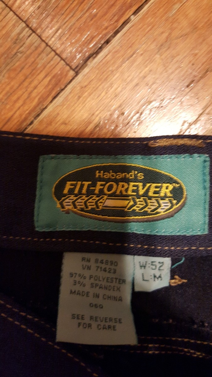 Jean Haband Taille Supplémentaire 52 Bleu Foncé - Coupe Forever Relax, Entrejambe 28 Pouces, Neuf Sans étiquettes