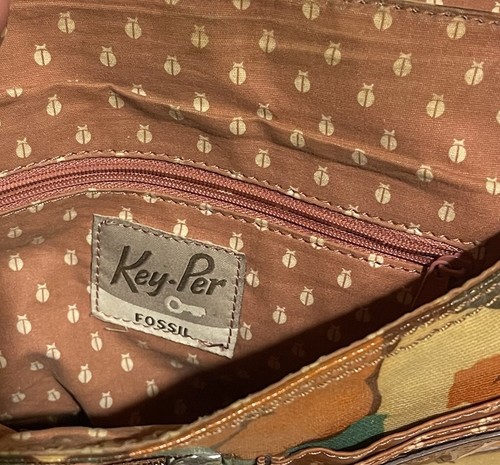 Fossil KeyPer Coated Canvas Floral Messenger Bag Cross Body Purse - Picture 4 of 6