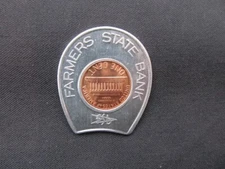 Farmers State Bank Encased Coin - 1983 D Lincoln Cent - PA Encased Coin