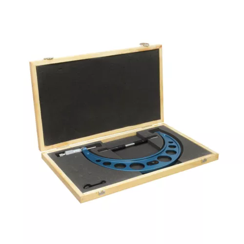 8-9 Inch Outside Micrometer .0001 Inch Graduation Wooden Case Solid Metal Frame