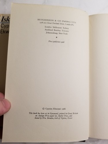 RARE 1st Edition ISKA Cyprian Ekwensi First Printing Nigeria Africa Novel HC DJ - Foto 10 di 15