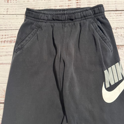 Nike Fleece Sweat Pants Joggers w/ Smoosh Logo Black Size Youth Boys XL - Picture 2 of 11