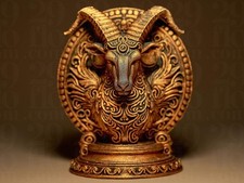 Capricorn The Goat Zodiac Statue | Steinbock Figur Skulptur | Ornamental Dark