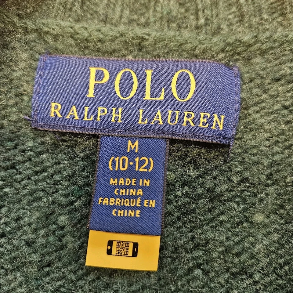 Suéter POLO RALPH LAUREN Mezcla Lana Intarsia Mármol Verde Amarillo Med 10 A 12 M Foto 3 de 4