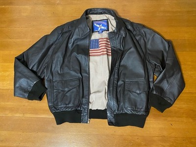 AIRBORNE TYPE A-2 U.S. FLIGHT BOMBER JACKET SZ L Brown Authentic