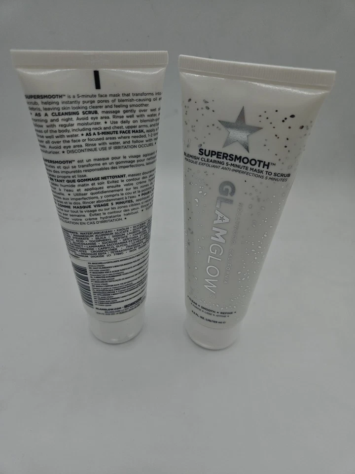 2 Mascarillas Glamglow Supersmooth Limpieza de Manchas 5 Minutos para Exfoliar - Juego 2 x 125 ml Foto 3 de 3