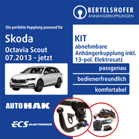 FüR Skoda Octavia Scout Iii Typ 5E 07.2013-Jetzt Ahk Abn +13Pol Sp. E-Satz Pkw
