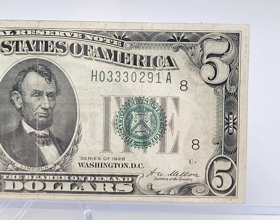 1928 $5 Federal Reserve Note Lot.R36 - Image 4 of 4