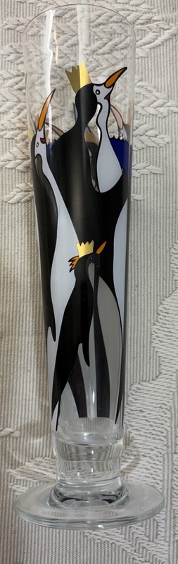 Vintage Ritzenhoff  Penguin Party Design Pilsner/Beer Glass by Iti Janz