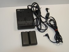 JVC Dual Charger AA-V80U AC Adapter w/ 2 batteries for JVC GR-DVM1 MiniDV