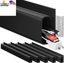 Under Desk Cable Management Kit 6 Pack Adhesive J Channel Cord Hider Black