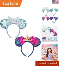 Mouse Ears Headbands, Sequin Mouse Ears for Women Girls, Shiny Bow Headband f...