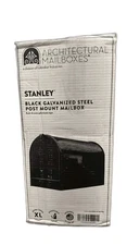 Architectural Mailboxes Stanley Black, Extra Large, Steel, Post Mount Mailbox