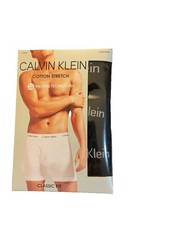 Calvin Klein Mens Black 3-Pack Stretch Cotton Boxer Briefs Size XL 47.50