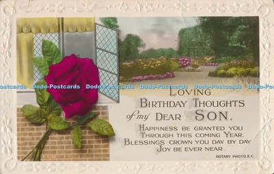R006037 Loving Birthday Thoughts of My Dear Son Rotary RP