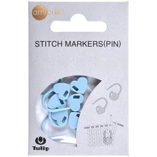 Tulip Needle Company AC-30 Tulip Stitch Markers 7/Pkg-Heart/Blue (3Pk)