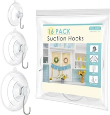 Suction Cup Hooks, Multi Size Suction Cups with Metal Hooks, Removable and Reusa