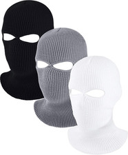 3 Pack 2 Hole Ski Masks Winter Knitted Ski Masks Balaclava Warm Full Face