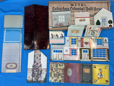 1950's Marx Suburban Colonial Doll House Tin Litho Disney Nursery - Missing Pc.