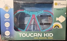 U.S. DIVERS Toucan Kid Kids Snorkel Mask Shatter Resistant Age 4+ Pink & Blue