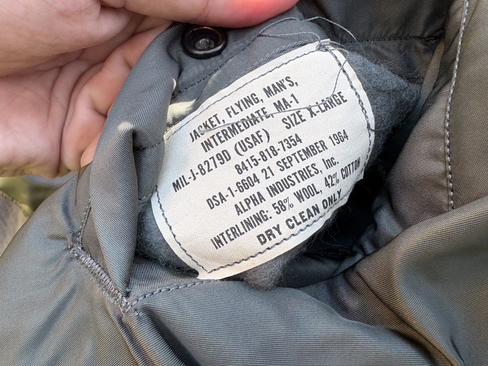 Rare VTG 1964 Alpha Industries MA-1 Bomber Jacket XL USAF image 4