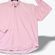Peter Millar Long Sleeve Button Down Shirt XL Mens Gingham Pink White