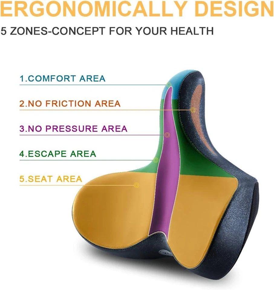 Asiento de bicicleta Comfort para hombre mujer - diseño Wide Plus Foto 4 de 4