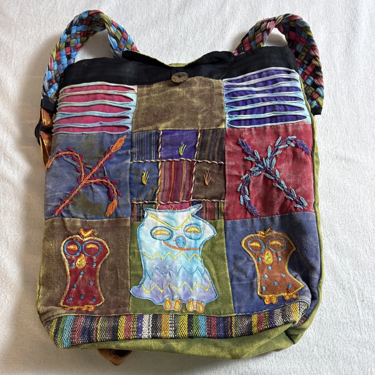 Kelly Marshall Custom Hand-Woven Mayan Backpack Bag Purse Boho Hippie Red Orange Another purse made with Mexican Vintage main image 3