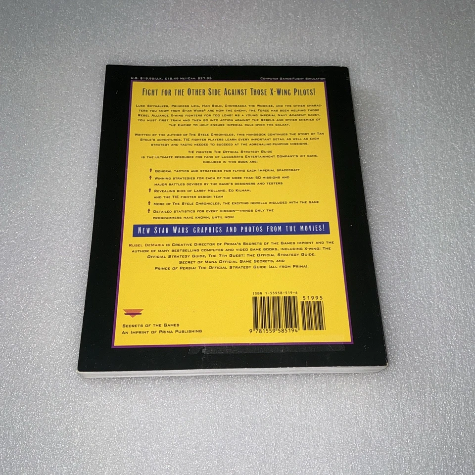 Star Wars Tie Fighter The Official Strategy Guide 1994 Prima Lucas Arts Games Gc - Image 2 of 4