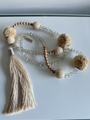 Max Mara Weekend Hals-Kette Collier Statement Quast Bast-Kugeln Luxus Edel TOP