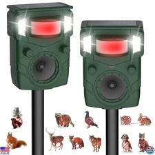 2025 Solar Ultrasonic Animal Repellent - Motion Activated for Garden & Yard