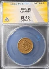 1861 indian head penny cent XF-45 EF-45