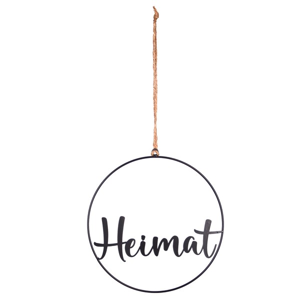 Unus® Heimat Schriftzug Aus Metall Zum AufhäNgen 25Cm Schwarz-image