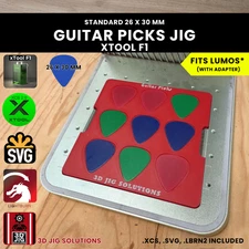 xTool F1 Guitar Pick Jig | Laser Engraving Template