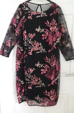 WOMEN'S ROMAN BLACK MIX EMBELLISHED SEQUINS EVENING DRESS size 14