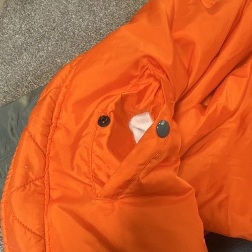Alpha Industries MA-1 Men's Bomber Jacket Nylon Lined Green/Orange XXXL image 7