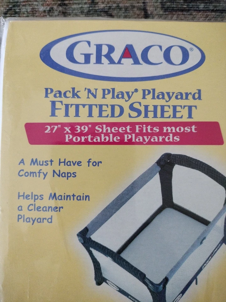 Juego de 3 sábanas ajustables Graco Pack N Playard 27" x 39", blancas  Foto 3 de 4