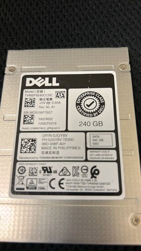Dell JGY8V Toshiba THNSF8240CCSE 240GB 2.5" Read Intensive 6Gbps MLC SATA SSD - Picture 2 of 4