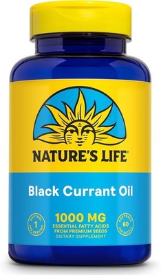 NATURE'S LIFE Black Currant Seed Oil 1000mg - Black Currant Oil, Natural Source