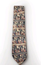 JT Beckett Multicolor Geometric Neck Tie 100% Silk Made In USA