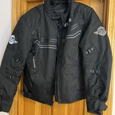 ALPHA CYCLE GEAR MOTORCYCLE ALL SEASON JACKET BLACK SMALL