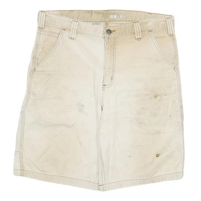 CARHARTT Hommes Short Beige XL W34 Coton Mélange Décontracté Travail Utilitaire - Photo 1/4