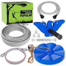 75FT Zip Line Kit Backyard Kids Adults Zipline