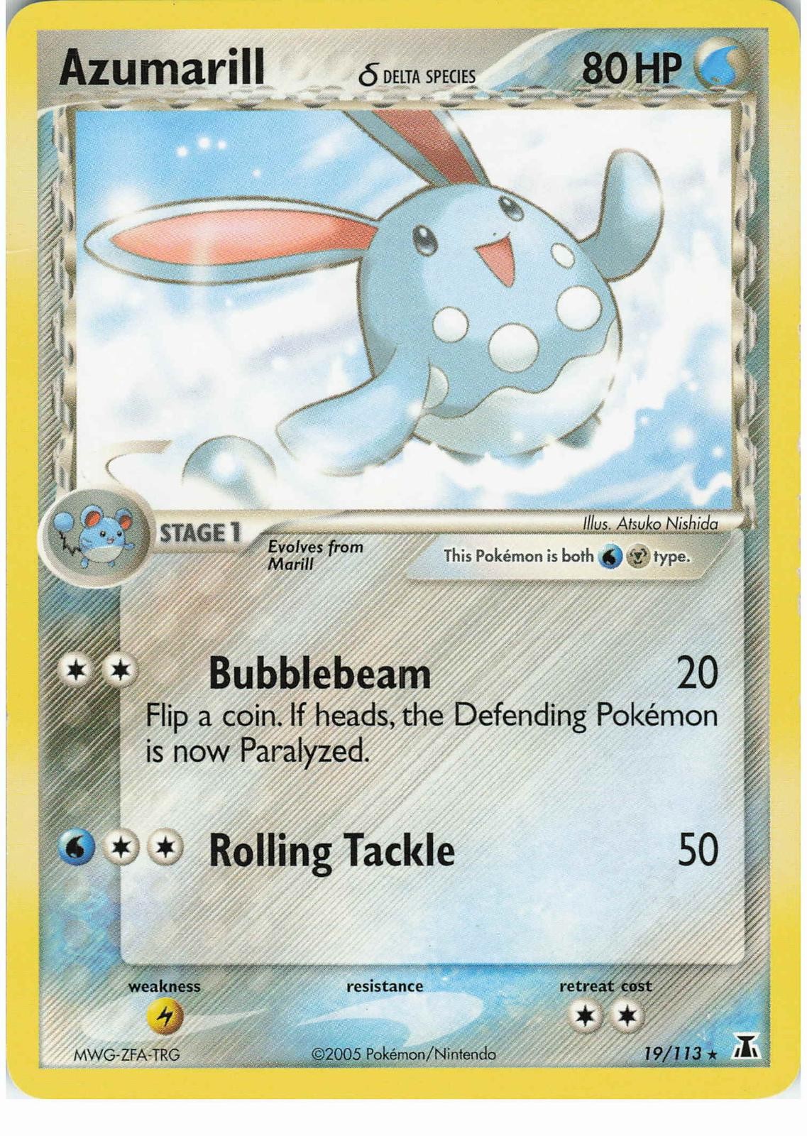 Azumarill 19/113 Rare Delta Species Pokemon Lightly Played
