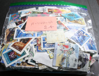 2.4 OUNCES AUSTRALIA STAMPS OFF PAPER UNCHECKED