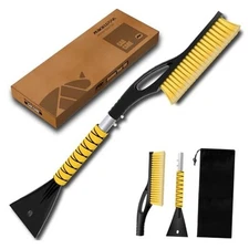  27'' Snow Brush and Ice Scrapers for Car Windshield - 27" Long Yellow